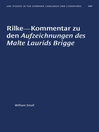 Rilke—Kommentar zu den Aufzeichnungen des Malte Laurids Brigge
